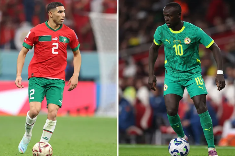 Achraf Hakimi of Morocco, left, and Sadio Mane of Senegal, right, are the respective star names for their nations in the 2025 AFCON final [Catherine Ivill and Ryan Pierse/Getty Images]