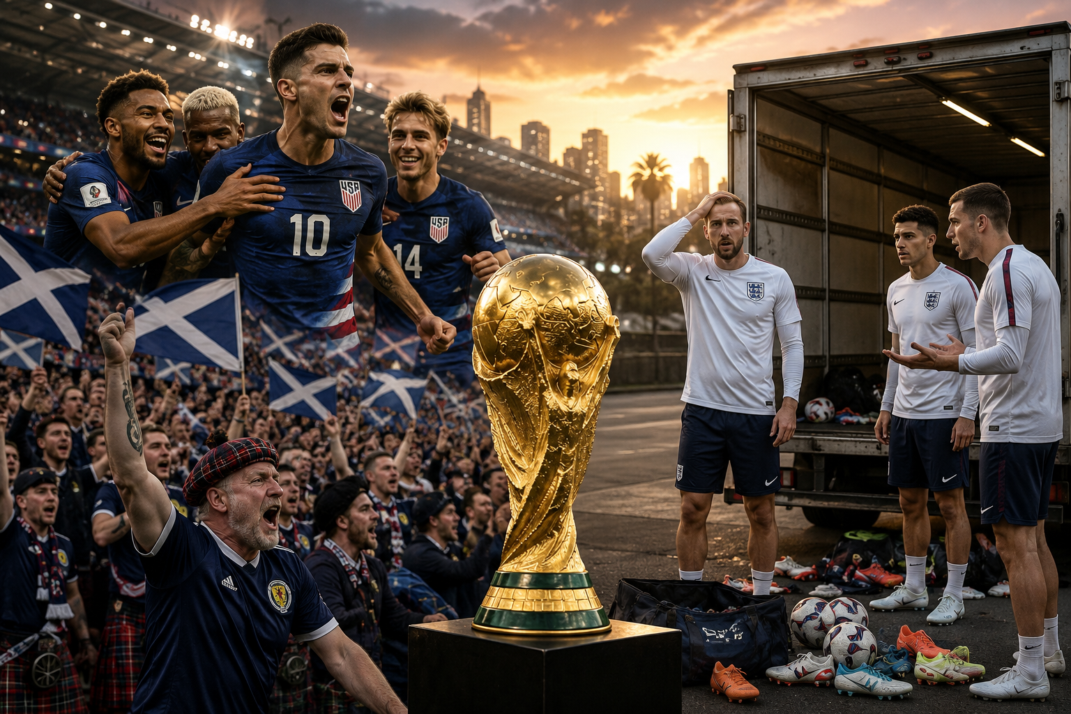 World cup dream celebration and contrast